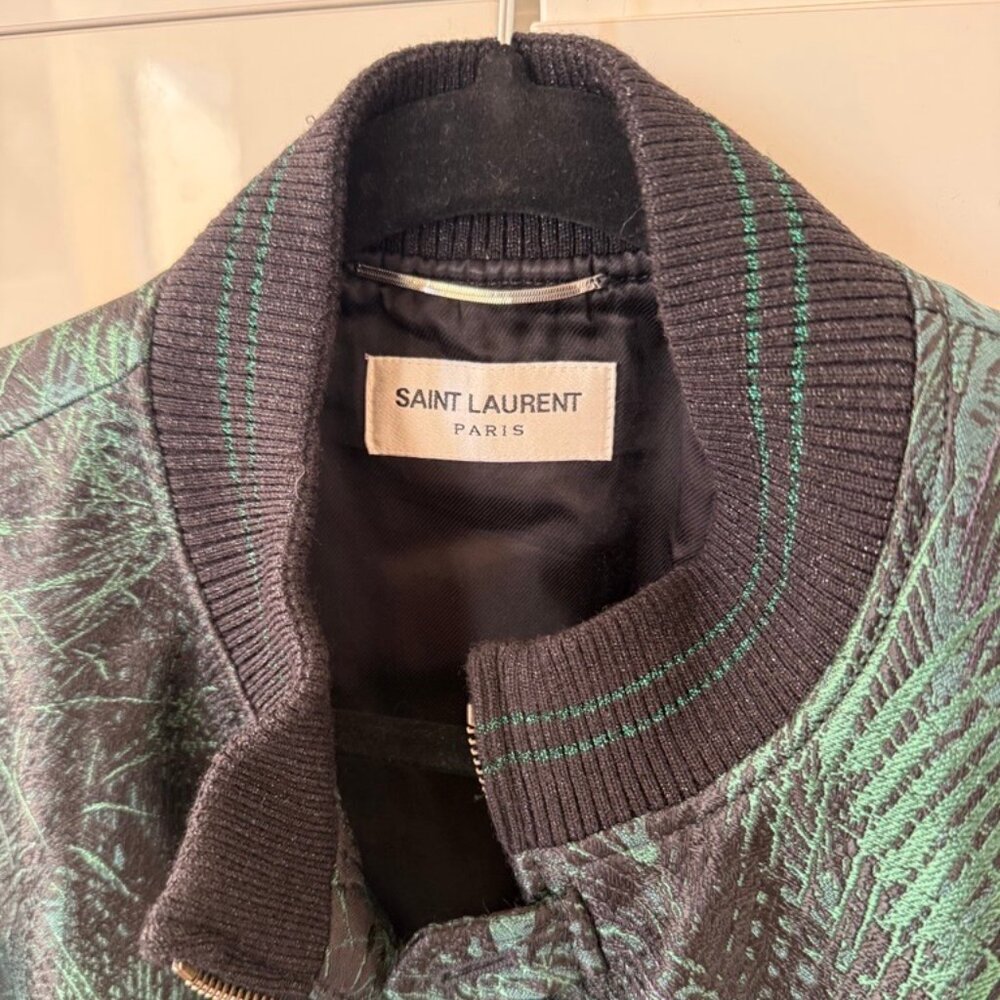 Saint Laurent Palm Tree Jacquard Bomber Jacket